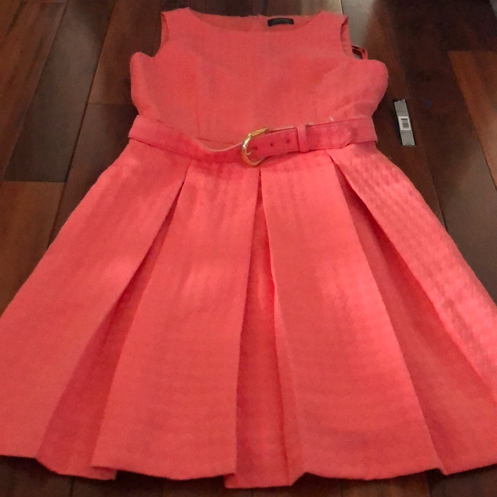 Tahari Coral Fit & Flare Belted Dress